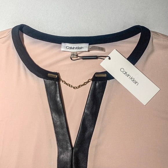 NWT Calvin Klein Blush Coloured Short Sleeve Top - Picture 3 of 5